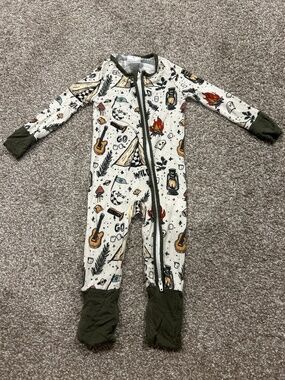 Bamboo camping zippie pajamas size 6-9